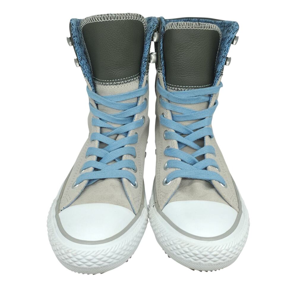 Converse Shoes Womens 6 Gray Blue Suede Boots Leather Grunge Punk Steampunk - Picture 5 of 15